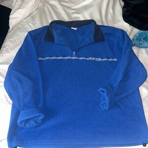 Old Navy Royal Blue Fleece Pullover with Navy Contrast Collar